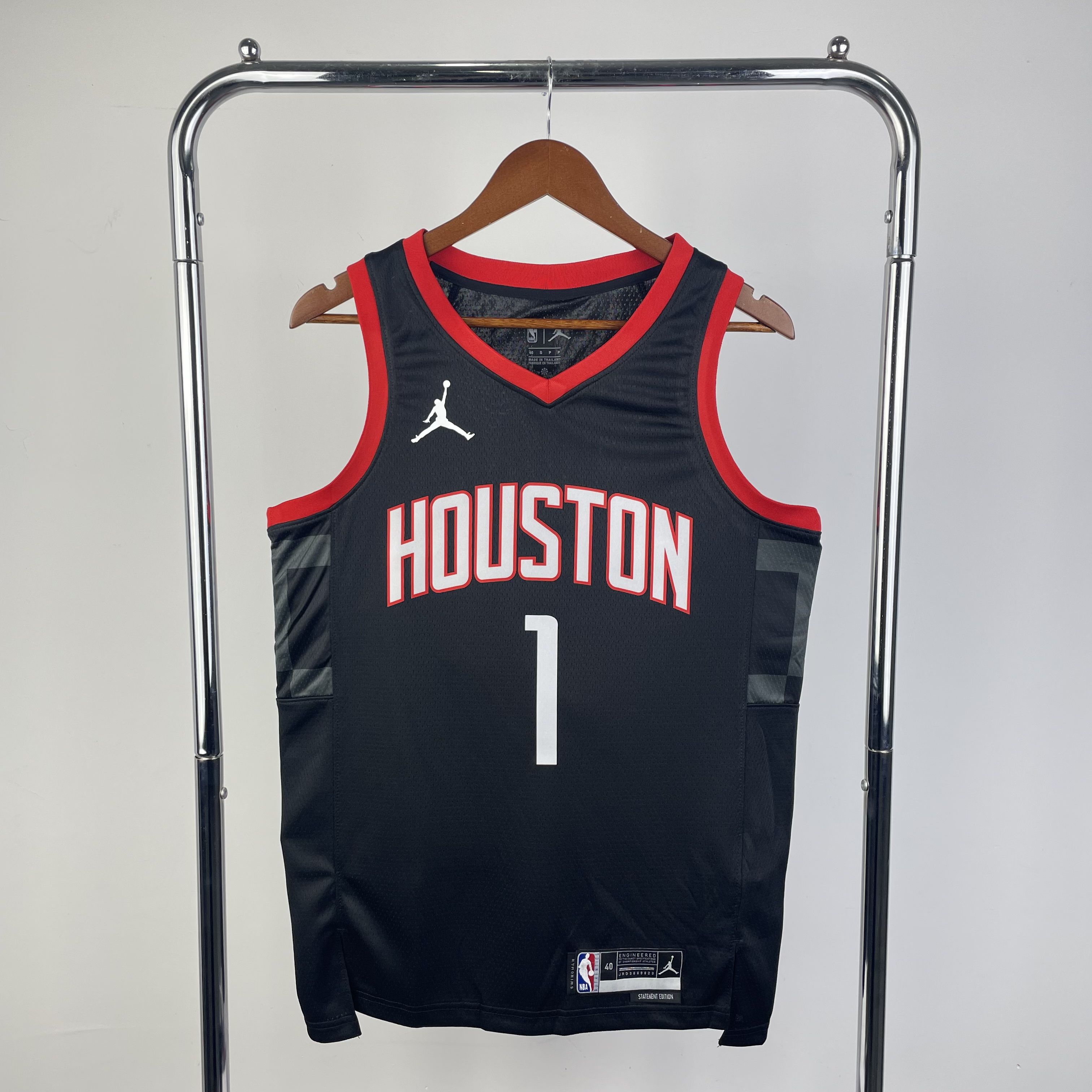 Men Houston Rockets #1 Mcgrady Black Season Jordon 2024 NBA Jersey